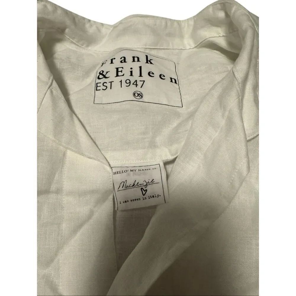 Frank & Eileen one size Mackenzie lived in linen button up blouse - EUC - Picture 4 of 8